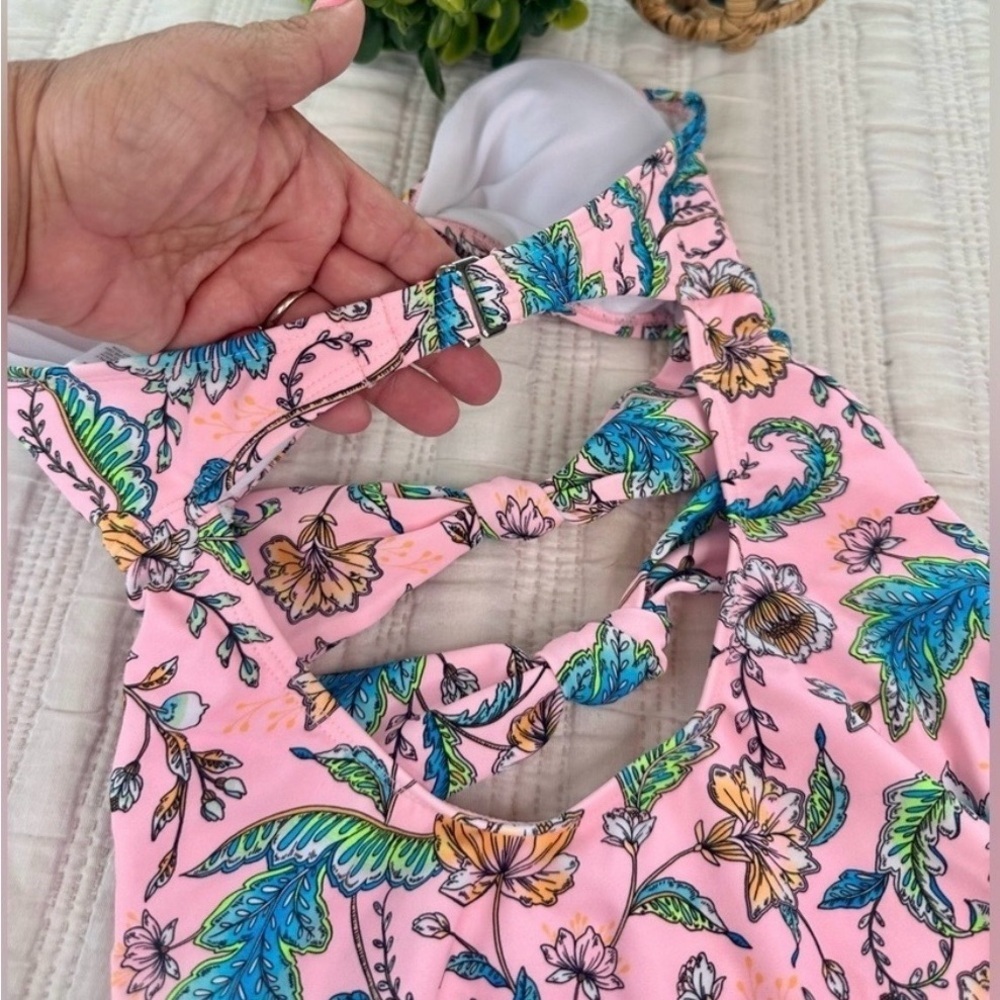 NWOT Anthropologie Kikirio Lava Lamp Cutout One Piece Tropical Swimsuit SZ M - Picture 4 of 8